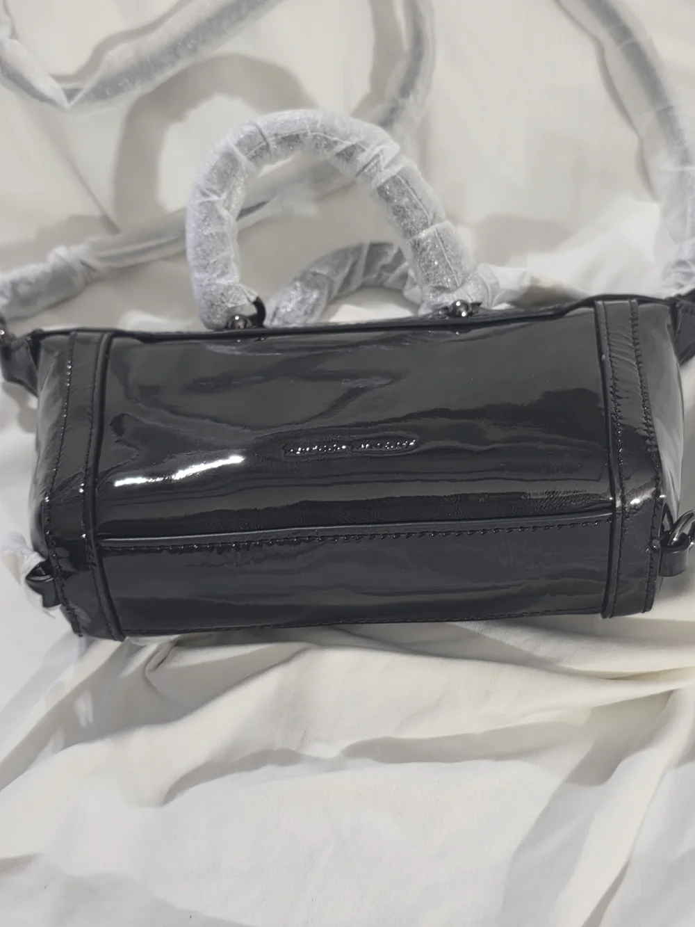 Rebecca Minkoff Black Patent Leather Mini Satchel Crossbody Bag NWT